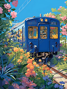 铁轨旁的野花图片
