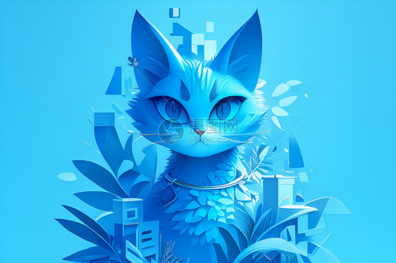 蓝色的猫图片