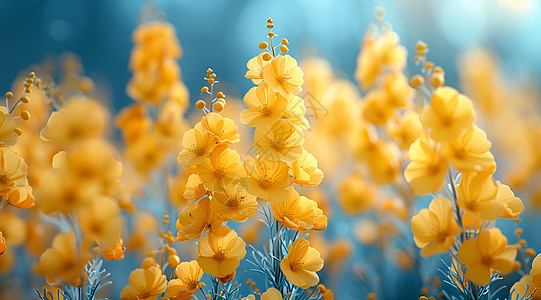 黄色盐焗鸡田野中绽放的黄色油菜花背景