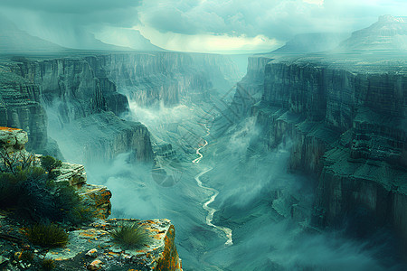 壮丽峡谷仙境图片
