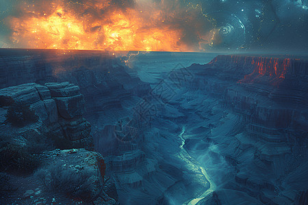 朝霞中的大峡谷插图背景图片