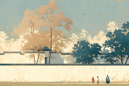 东方之美壁画背景图片