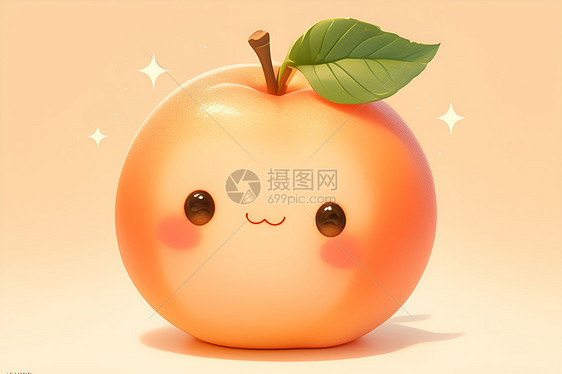 清新可爱的桃子吉祥物图片