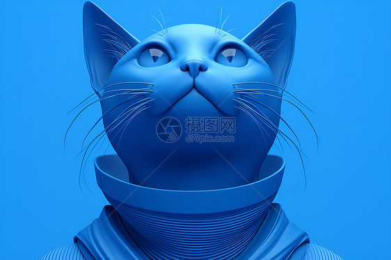 蓝光猫的艺术图片