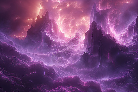 紫色幻境下的峡谷图片