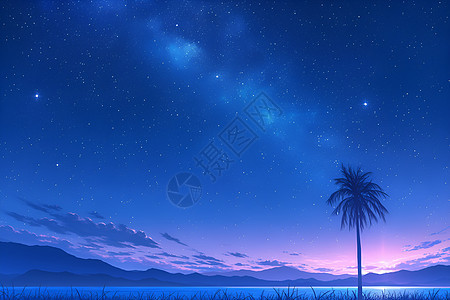 荒岛的夜景图片