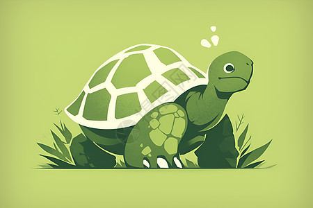 绿色背景的简约海龟徽标图片
