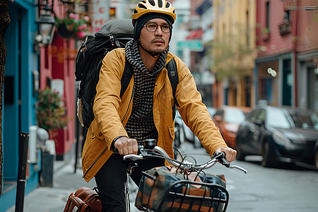 骑自行车的男子图片