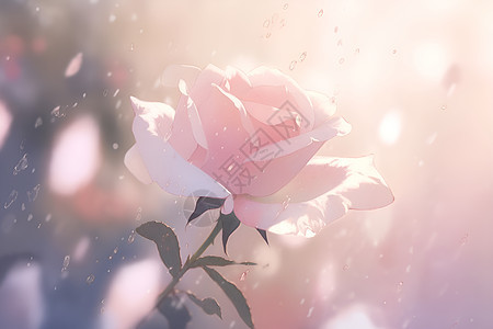 雨中的玫瑰花背景图片