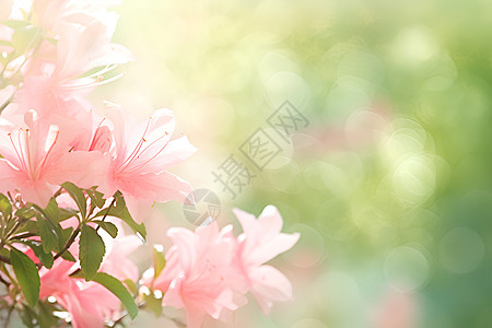 阳光下的粉色花朵图片