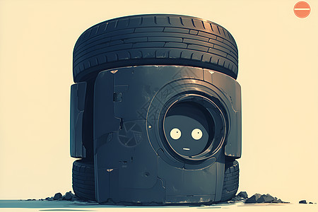 轮胎下的卡通眼睛图片