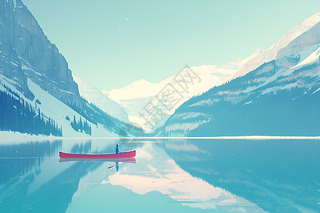 湖泊的寂静之美背景图片