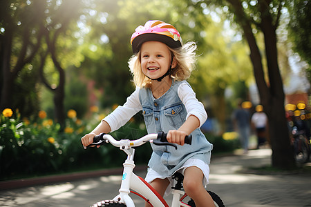 小女孩骑自行车骑自行车的小女孩背景