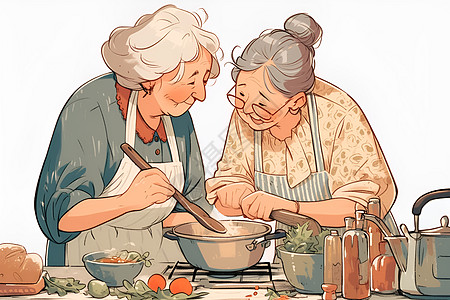 两位欢乐的老妇人图片