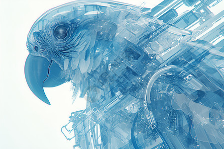 细致复杂的机械鸟图片