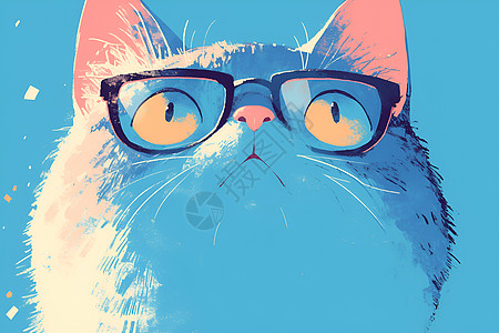戴着眼镜的猫咪图片