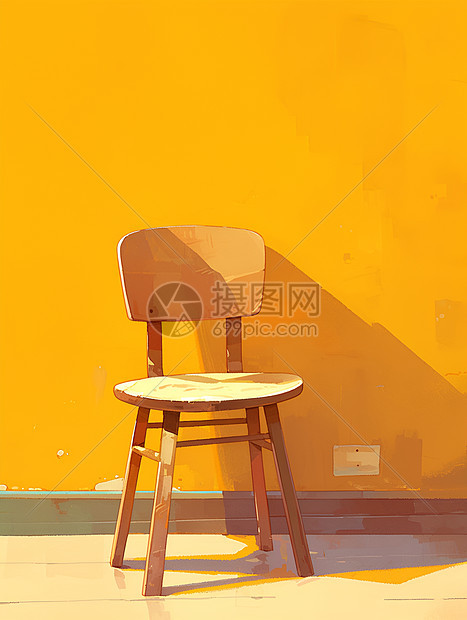 艳阳高照下的美丽木椅图片