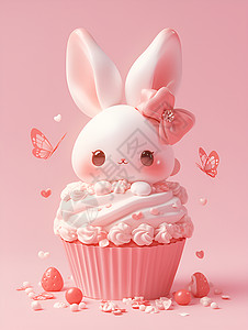 甜美可爱的兔子蛋糕图片