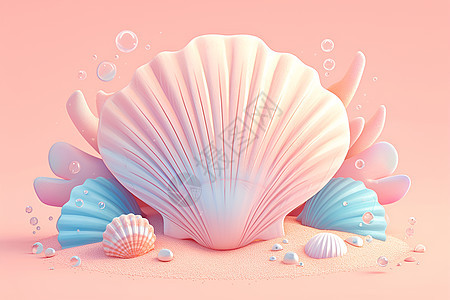 粉色贝壳背景图片