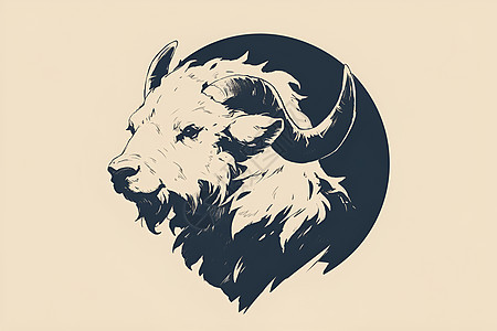 麋鹿的极简主义徽章设计背景图片