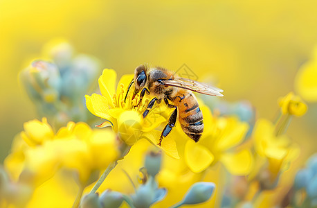 采蜜的蜜蜂背景