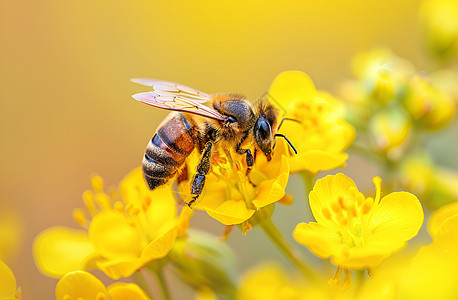 花与蜜蜂背景图片