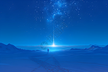 雪地里的神秘光束图片