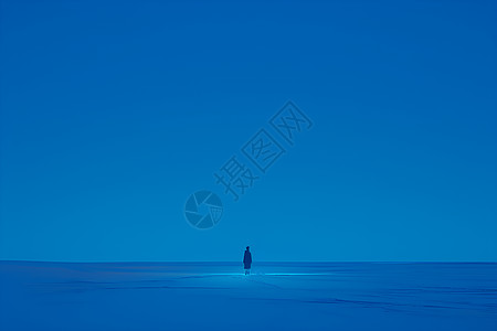 一个人站在冰面上高清图片