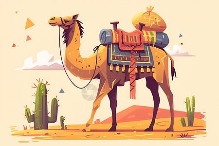驮着行李的骆驼图片