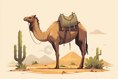 沙丘上的骆驼图片