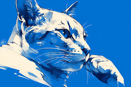 狂野蓝色的猫图片
