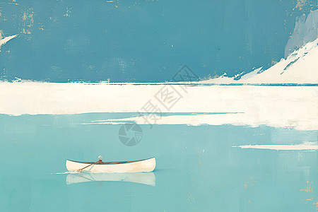 湖泊中的小船图片