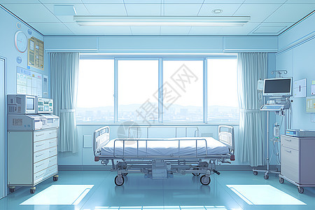 窗宽敞明亮的病房图片