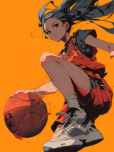 打篮球的艺术女孩图片