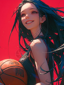 设计的篮球少女背景图片