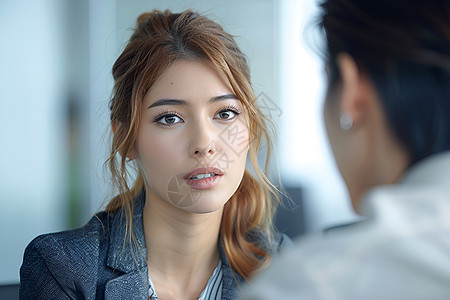 正在商洽业务的女人图片