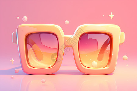 粉色的可爱眼镜图片