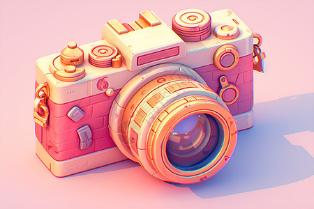 粉色可爱的卡通相机图片