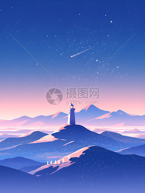 指引夜空中的希望灯塔图片