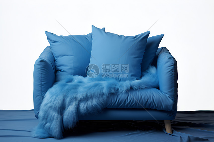 蓝色沙发图片