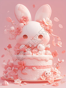 可爱的兔子蛋糕图片