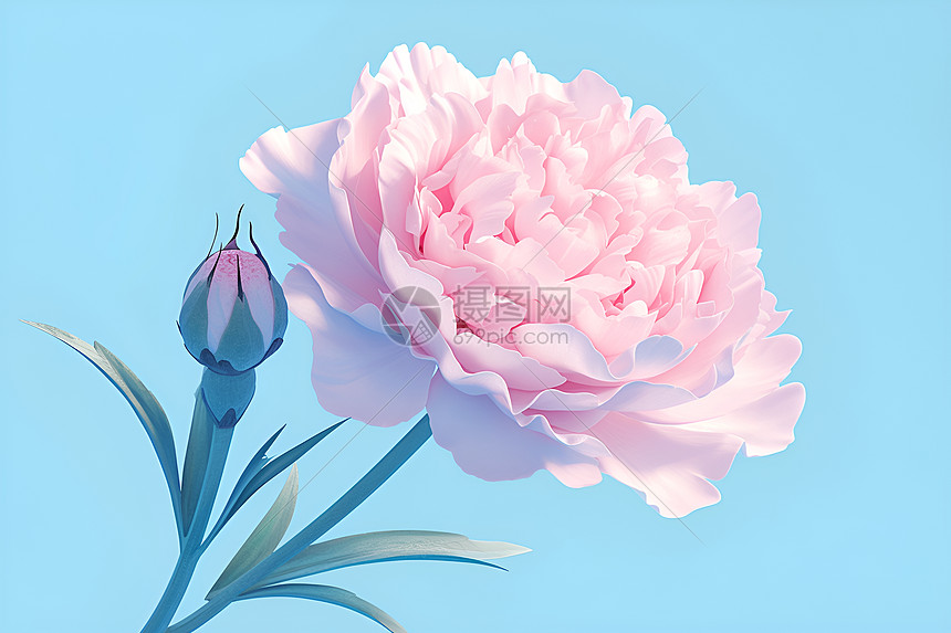 粉色陶瓷立体康乃馨图标图片