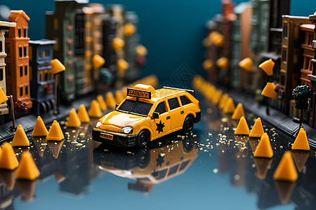 城市的出租车图片