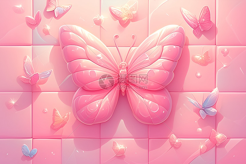 粉色蝴蝶背景图片