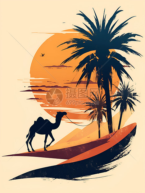 迷人的沙漠骆驼图片