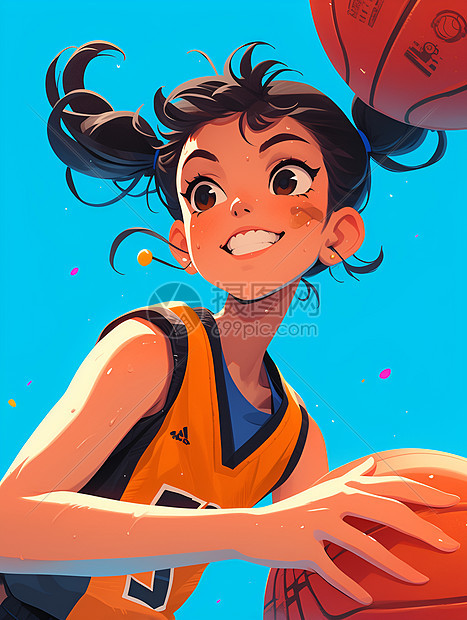 热爱篮球的快乐女孩图片