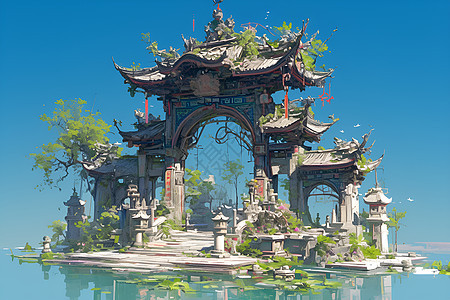 中国建筑风格背景图片