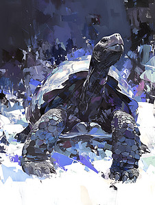 寒冬之龟图片
