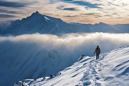 登山者素材攀登冰山的人背景