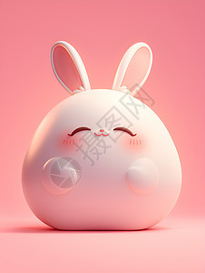 可爱白兔与粉色背景图片